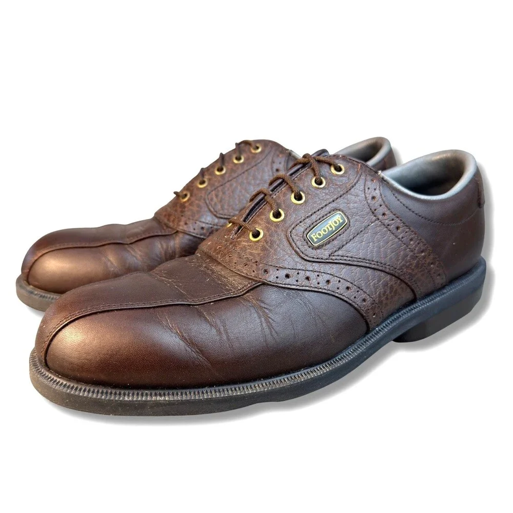 Footjoy Dryjoys Aquaflex Golf Shoes Brown Leather Men's Size 9M 53478
